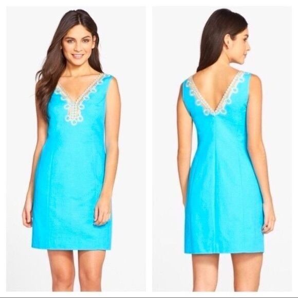Lilly Pulitzer Bentley Shift Dress Searulean Blue size 2 - Picture 1 of 7